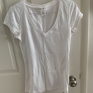 Short sleeve White v-neck